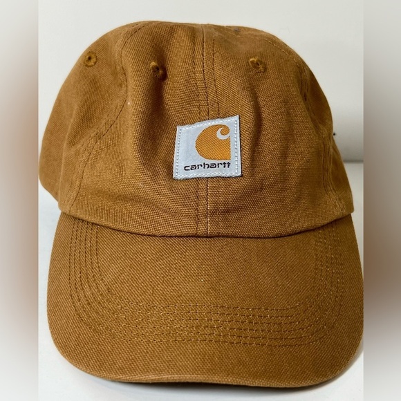 Carhartt Brown Cap Cotton Canvas Patch Emblem Logo Duck Canvas Fits Women - Picture 2 of 7